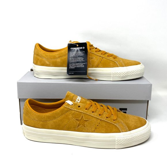 Converse Sneaker Men's Size 168653C ONE STAR PRO OX Suede Saffron Yellow Low Top - Picture 2 of 11